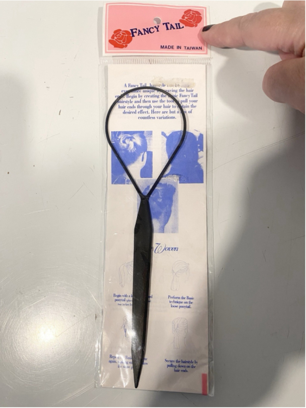 Vintage Fancy Tail Hair Styling Tool Ponytail Topsy Tail Style Made in Taiwan